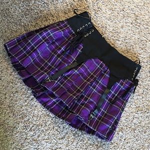 Royal bones garter plaid skirt M